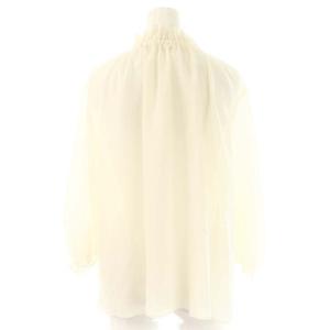 BALLSEY 24AW シアートロフリルネックブラウス 長袖 プルオーバー 36 オフホワイト /DO OS