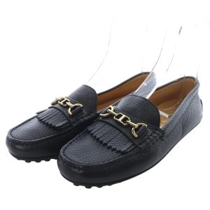 ドライビングシューズ レザー 37 ブラック