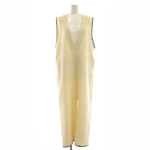 23SS GIOLICA ステッチ V/N ワンピース マキシ ロング F アイボリー /AT OS