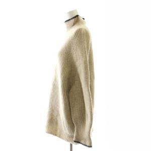 Spick&Span ミドルゲージ畦ラインビッグタートル ニット セーター 長袖 F 茶 ブラウン /AT OS