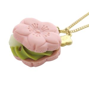 Q-POT サクラモナカ マッチャアン ネックレス ペンダント バイカラー ピンク グリーン /YO20