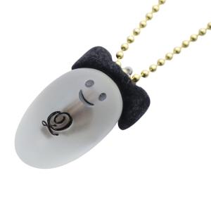 ゴースト 板チョコ ネックレス ペンダント クリア /YO21