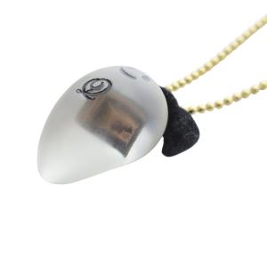 Q-POT ゴースト 板チョコ ネックレス ペンダント クリア /YO21