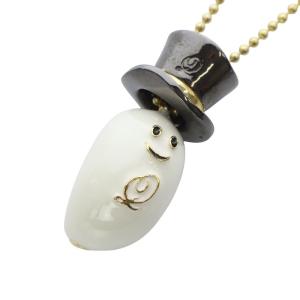 シルクハットチャーム ベビーゴーストネックレス ペンダント バイカラー ホワイト ブラック /YO14