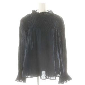 MAJORELLE BLOUSE ブラウス 長袖 M ネイビー /ES OS