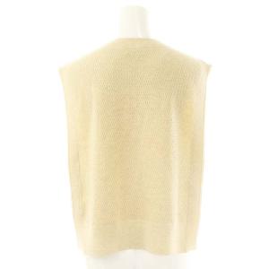 HYKE C/C KNIT THERMAL CROPPED VEST ニットベスト プルオーバー ベージュ /HK