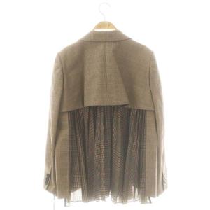 sacai グレンチェック バックプリーツ ジャケット 2 ブラウン