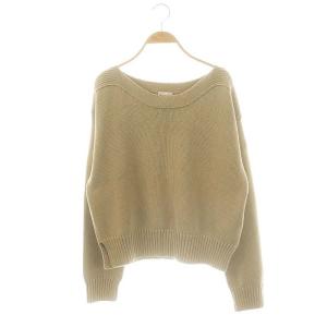 GIROCOLLO TRICOT ボートネックコットンニットプルオーバー M ベージュ