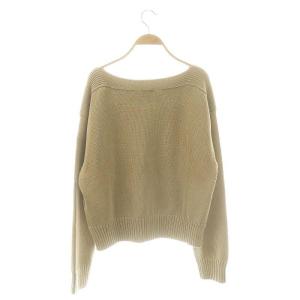 MONCLER GIROCOLLO TRICOT ボートネックコットンニットプルオーバー M ベージュ