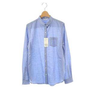 シャンブレーチビエリシャツ 長袖 バンドカラー F 青 ブルー 22050520503010 /AT OS