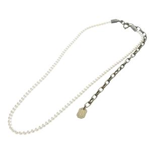 フェイクパール チェーンネックレス 白 ホワイト /SR2 SH