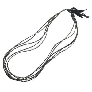 ANN DEMEULEMEESTER 5連ZIPチェーンネックレス シルバー色 /YO8 SH