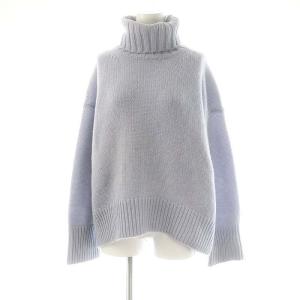 ファインウール ハイネックプルオーバー ニット セーター 長袖 S ライトブルー /DF OS