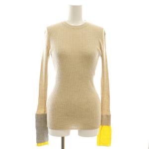 Soft Wool Rib ニット カットソー 長袖 38 ベージュ /AT OS