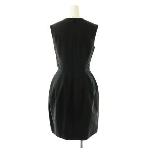 YOKO CHAN YOKOCHAN 切替 ノースリーブワンピース ひざ丈 38 黒 ブラック /AT OS