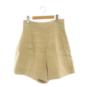HIGH WAIST SHORTS HEAVY LINEN ショートパンツ キュロットパンツ M ベージュ