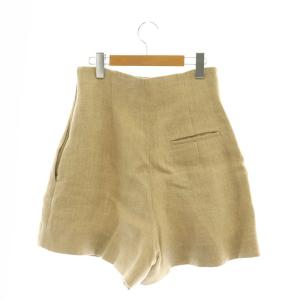 MADISONBLUE HIGH WAIST SHORTS HEAVY LINEN ショートパンツ キュロットパンツ M ベージュ