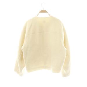 Spick&Span パイルジャージージップアップブルゾン ノーカラージャケット 中綿 アイボリー /ES OS