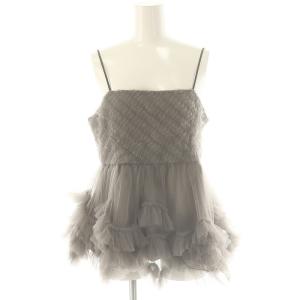 24AW チュールフリルキャミソール 36 グレー 0324341173 /AT OS