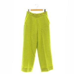 24AW ツイードセーラーパンツ ワイド フリンジ ウール 38 ライトグリーン /DO OS