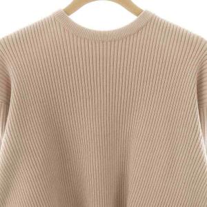 BALLSEY ウールポリエステルストレッチリブクルーネックプルオーバーニット セーター S ピンクベージュ /DO OS
