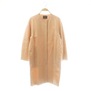 スパークツイル コクーンコート ノーカラー スプリング ミドル丈 34 ピンク /AT OS