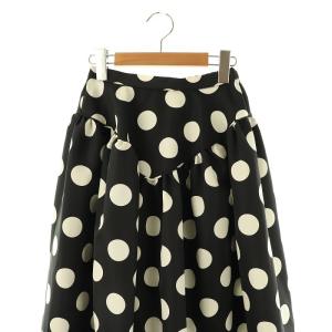 OBLI グログランドットスカート フレア 0 黒 白 /MI OS