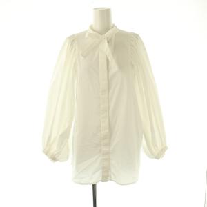 リボンパフスリーブブラウスシャツ 長袖 F ホワイト /HK OS