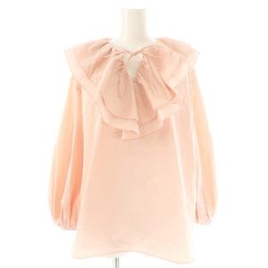 23AW ダブルフリルカラーブラウス 長袖 36 サーモンピンク /ES OS