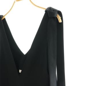 yori トリアセリボンサロペット ストレート リボン 34 ブラック /DF OS