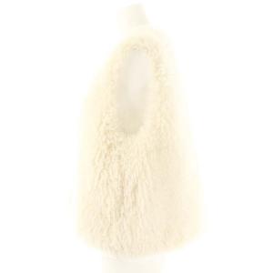 yori 23AW ショートカールファーチョッキ ベスト フェイクファー 中綿 F オフホワイト /ES OS