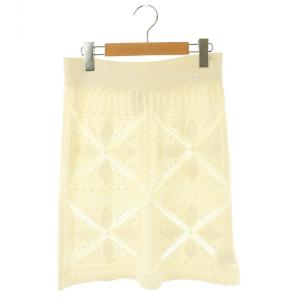 04S レース編み ニットスカート 36 アイボリー