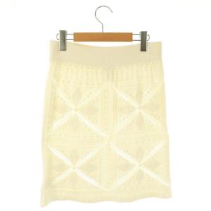 CHANEL 04S レース編み ニットスカート 36 アイボリー