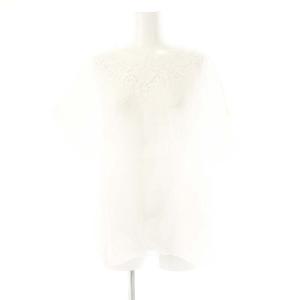 ラミーエンブロイダリーレース フレンチスリーブブラウス 36 ホワイト /DF OS