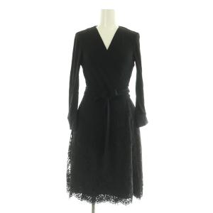 花柄レース 切替 カシュクールワンピース ラップ 0 ブラック /MY OS