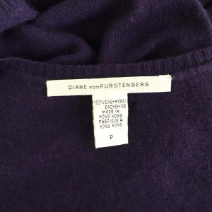 DIANE von FURSTENBERG カシミヤ ニット カシュクールワンピース ラップ ロング リボン P パープル /MY OS