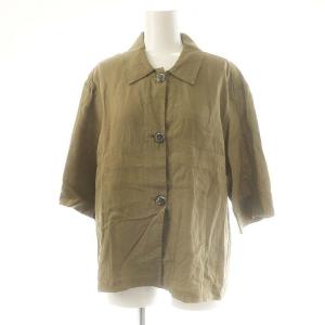 SHIRTING LINEN シャツ 五分袖 1 カーキ /DF OS