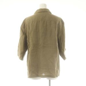 MARGARET HOWELL SHIRTING LINEN シャツ 五分袖 1 カーキ /DF OS