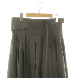 BRUNELLO CUCINELLI ラップスカート ロング フレア USA6 チャコールグレー /DO OS