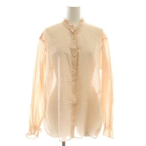 フリルカラー 長袖シャツ ブラウス 36 ライトピンク /MI OS