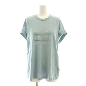 半袖 ラインストーン カットソー ニット S ライトブルー /HK OS