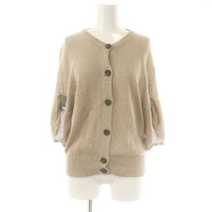 半袖 コットンニット カーディガン S ベージュ /SY OS
