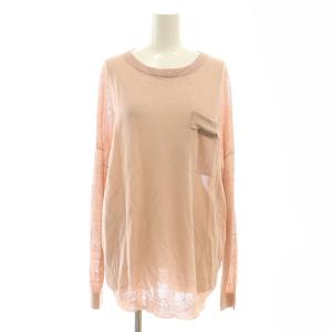 リネン混 サマーニット カットソー ピンク /MI OS