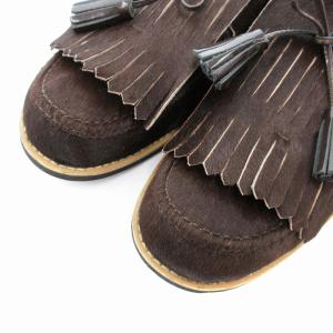 Tao ミュール シューズ タッセル ハラコ ストラップ 24.5cm 茶 ブラウン /HO AA