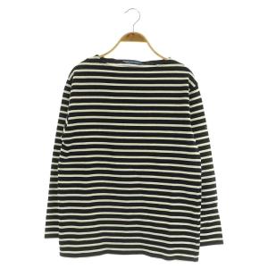 バスクシャツ ボーダーカットソー ボートネック 長袖 フランス製 T4 ブラック /MY OS