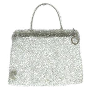 スクエア ワイヤーバッグ ハンドバッグ シルバー /SR9