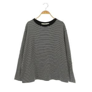 23AW MINIボーダープルオーバー カットソー 長袖 ブラック /HK OS