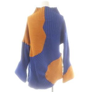 ISSEY MIYAKE IM23KN251 変形リブニット 2 ブルー キャメル