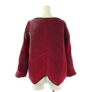 ISSEY MIYAKE 立体プリーツトップス 2 レッド ブラック IM91FJ031