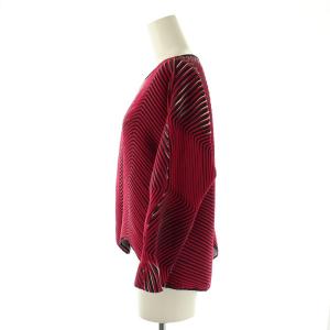 ISSEY MIYAKE 立体プリーツトップス 2 レッド ブラック IM91FJ031